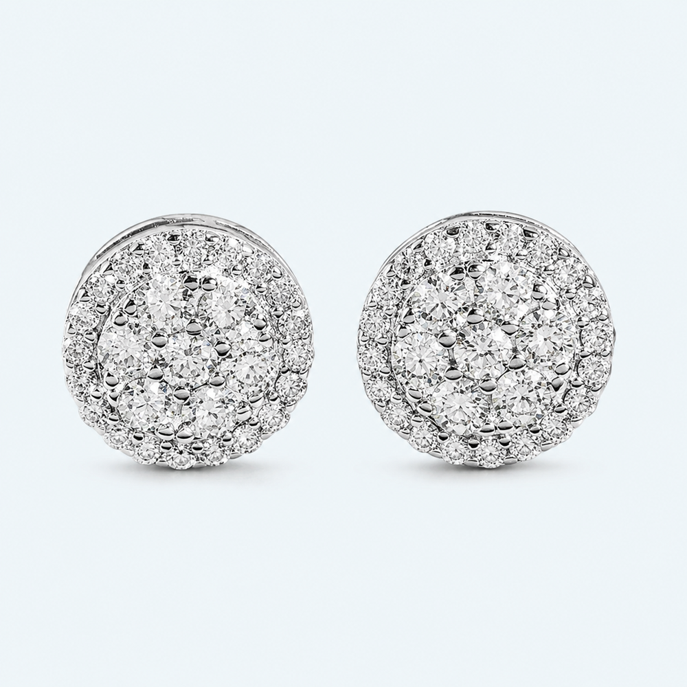 Marchetti Round Pavé Moissanite Stud Earrings
