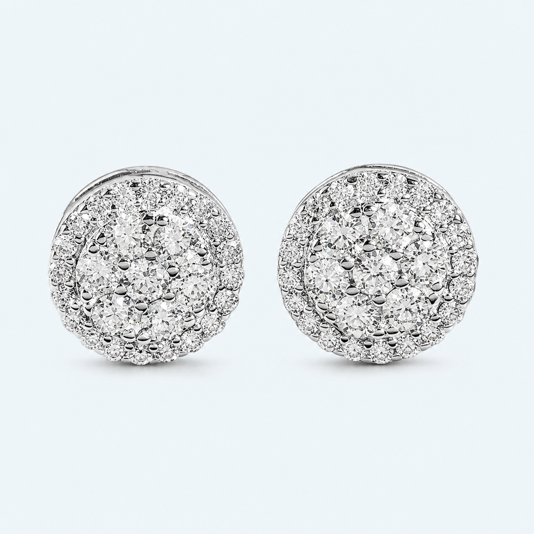 Marchetti Round Pavé Moissanite Stud Earrings