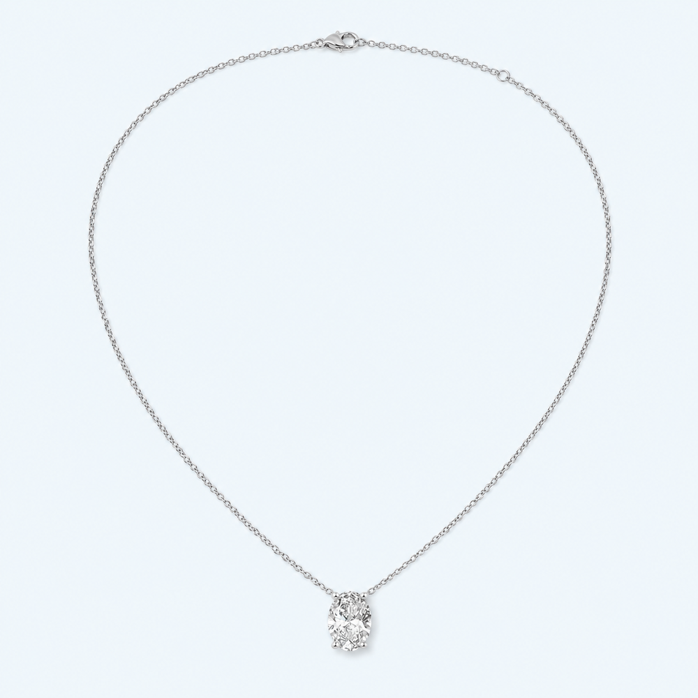 Marchetti Oval Solitaire Moissanite Necklace