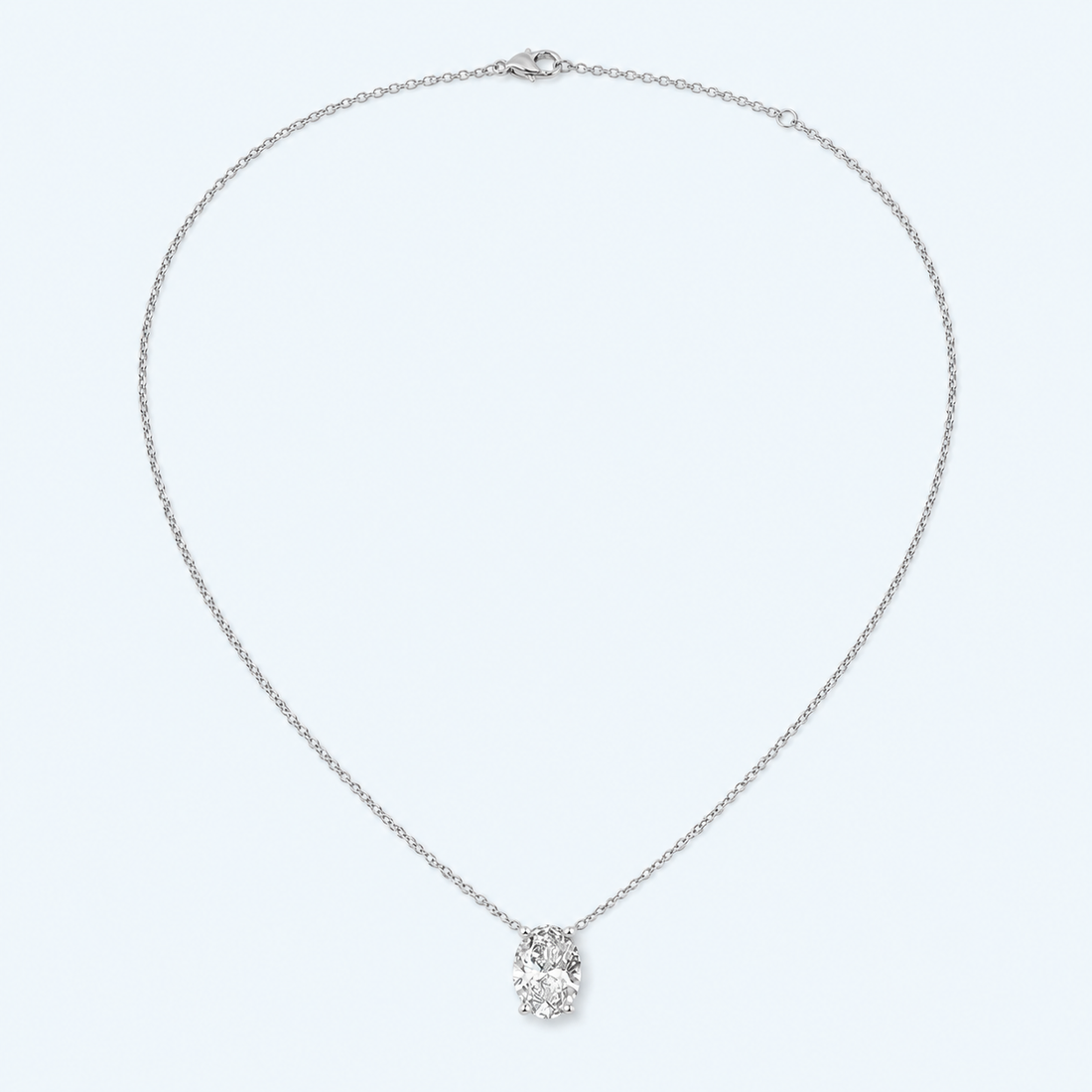 Marchetti Oval Solitaire Moissanite Necklace