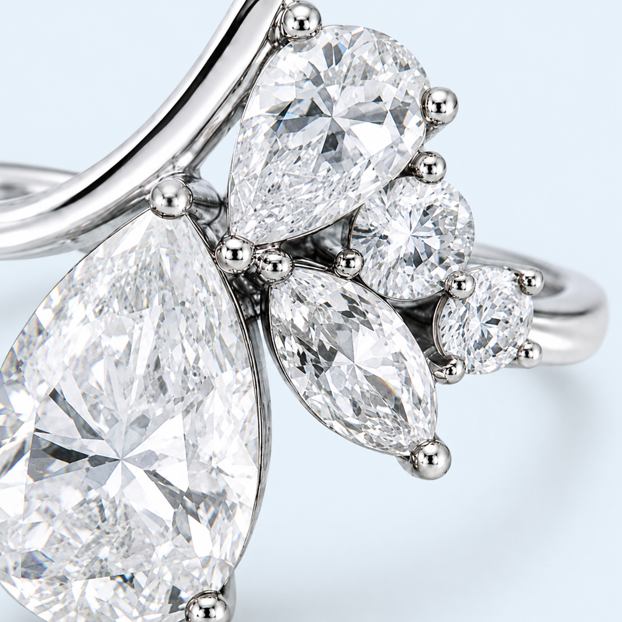 Marchetti Pear Lumière Moissanite Ring
