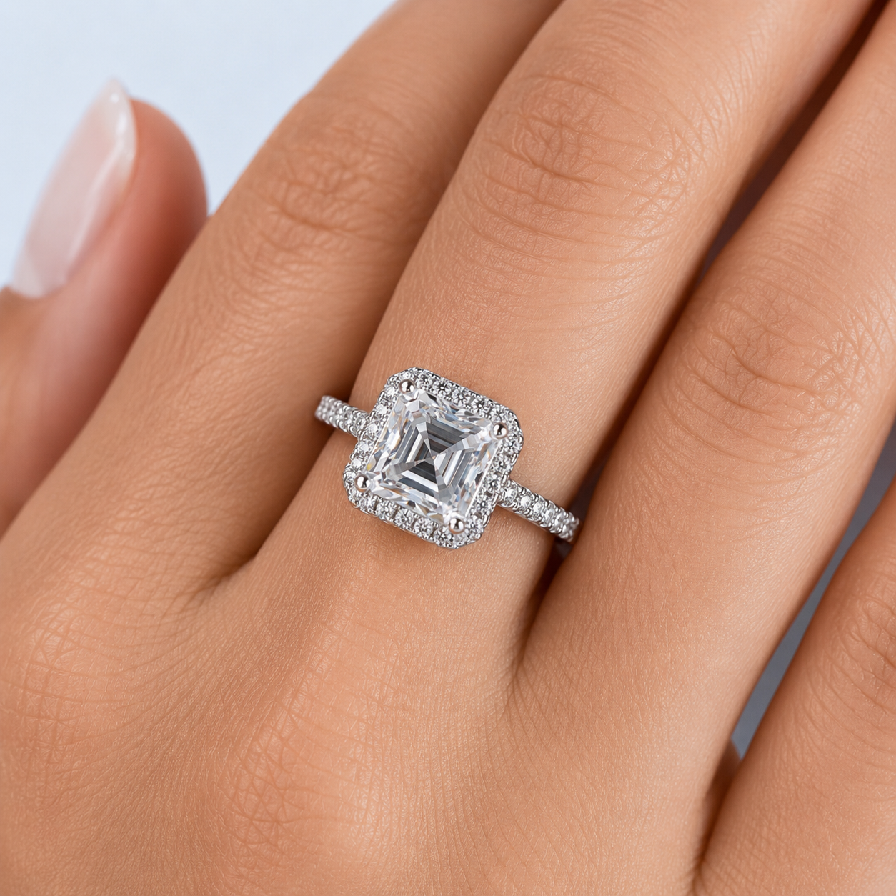Marchetti Asscher Halo Ring
