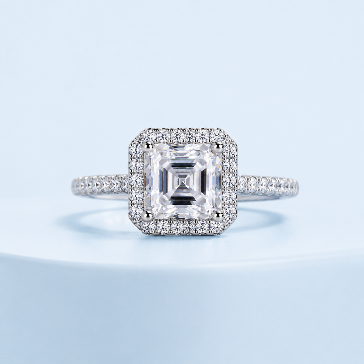 Marchetti Asscher Halo Ring