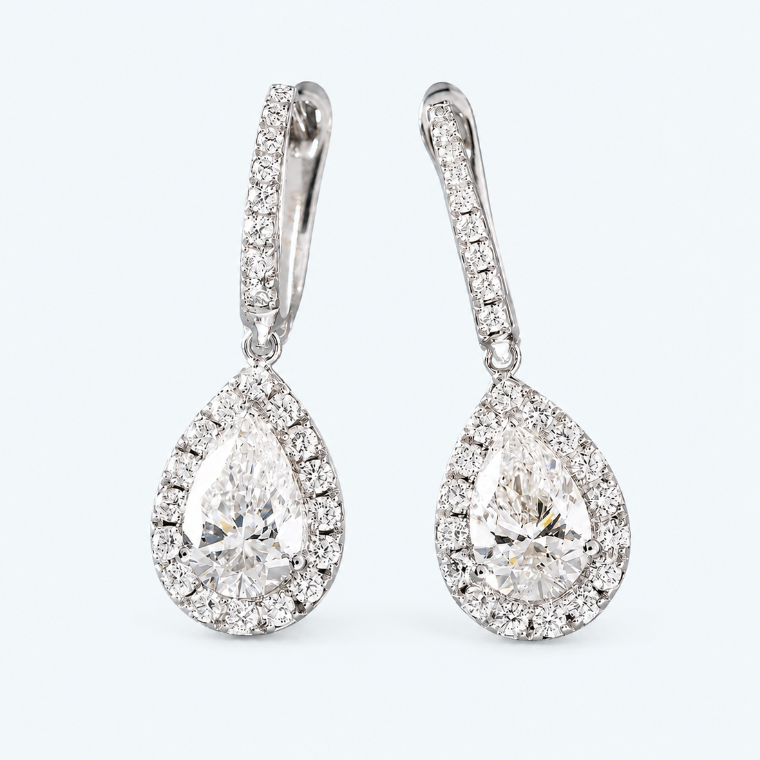 Marchetti Goccia Pear Moissanite Drop Earrings