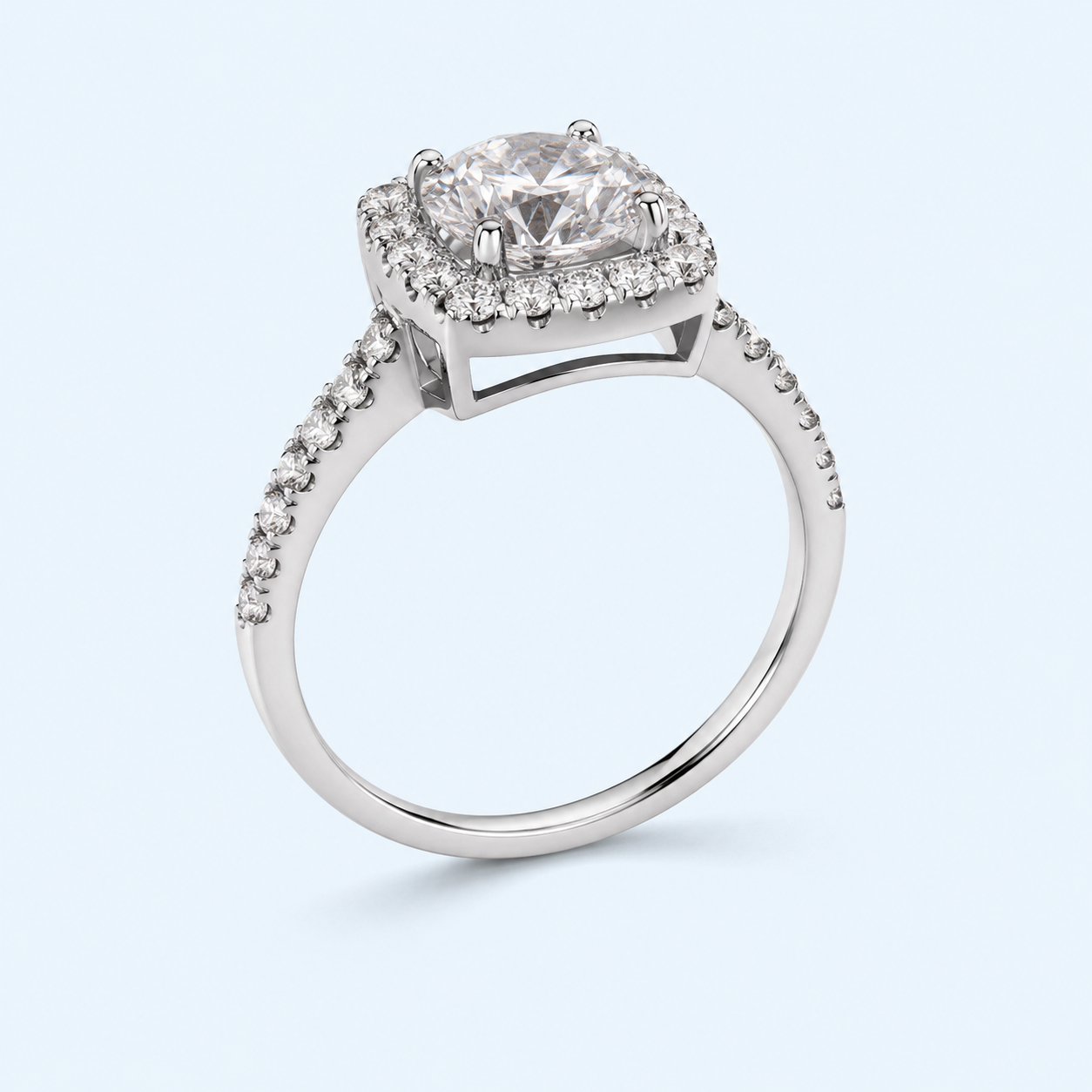 Marchetti Asscher Halo Ring