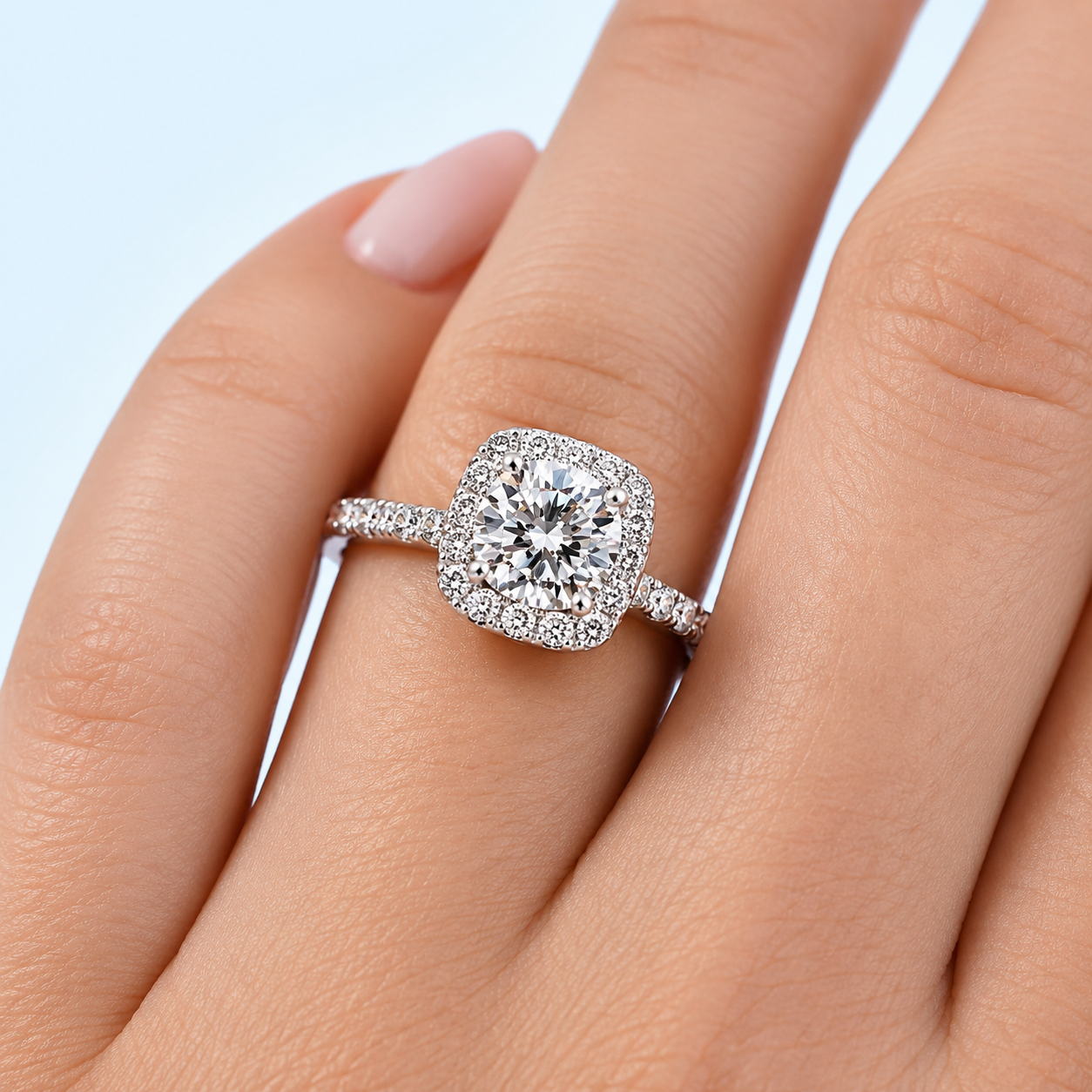 Marchetti Asscher Halo Ring
